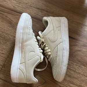 Cream Suede Sneakers